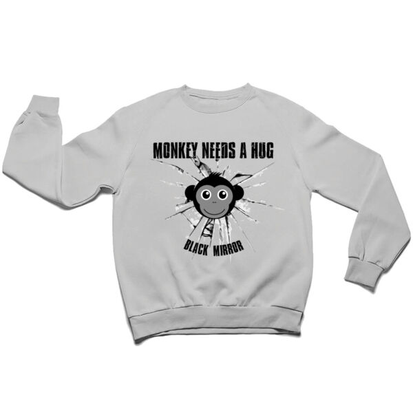 Black Mirror Monkey needs a hug sweater Thumbnail