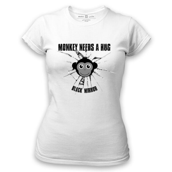 Black Mirror Monkey needs a hug women's T-shirt Thumbnail