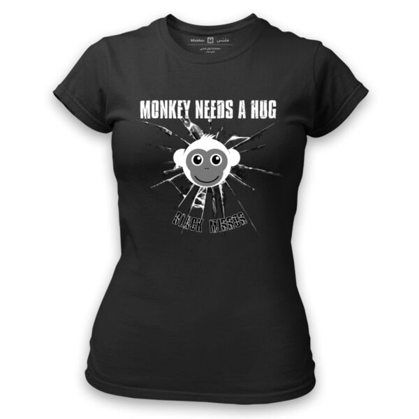 Black Mirror Monkey needs a hug women's T-shirt Thumbnail