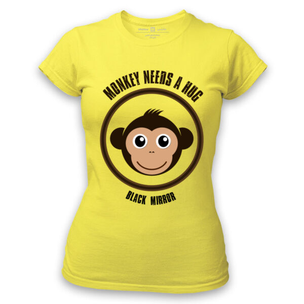 Black Mirror Monkey needs a hug women's T-shirt Thumbnail